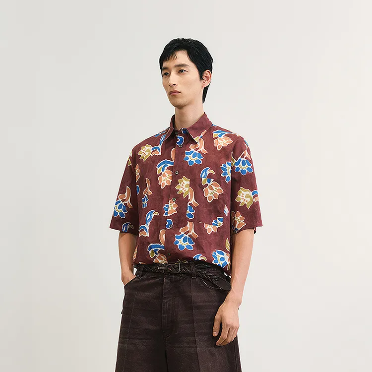 CROQUIS Shirt Men's 496 Blue Coffee Combo-2