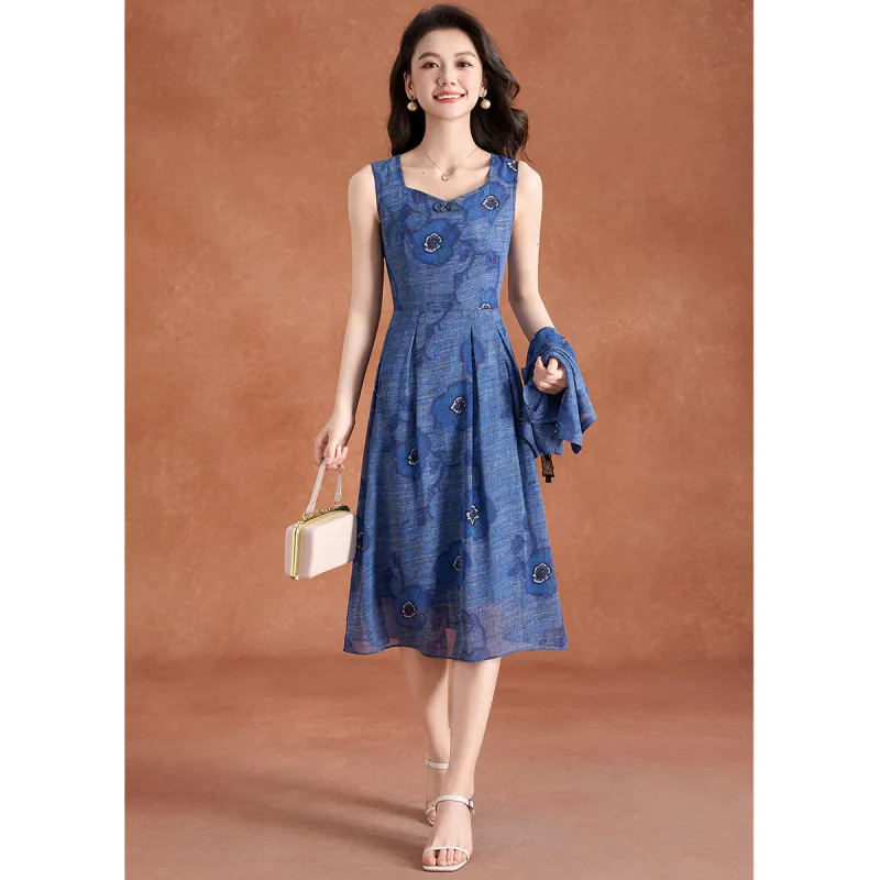 Mylan Two Piece Skirt Sets Women's Blue-8