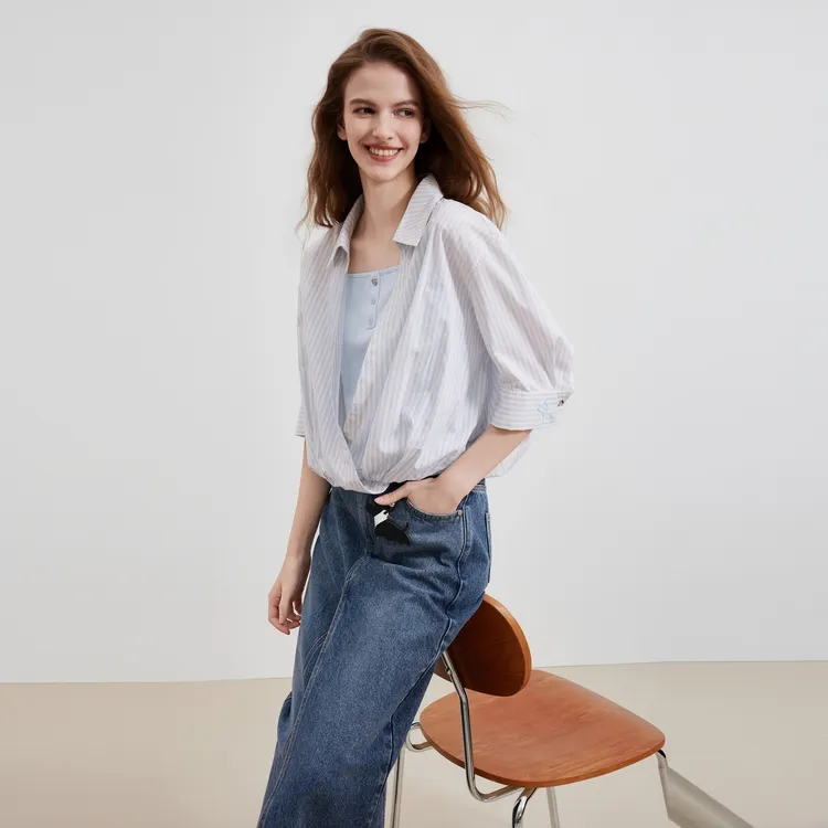 ELLE Fun Series Shirts Women's Blue-2