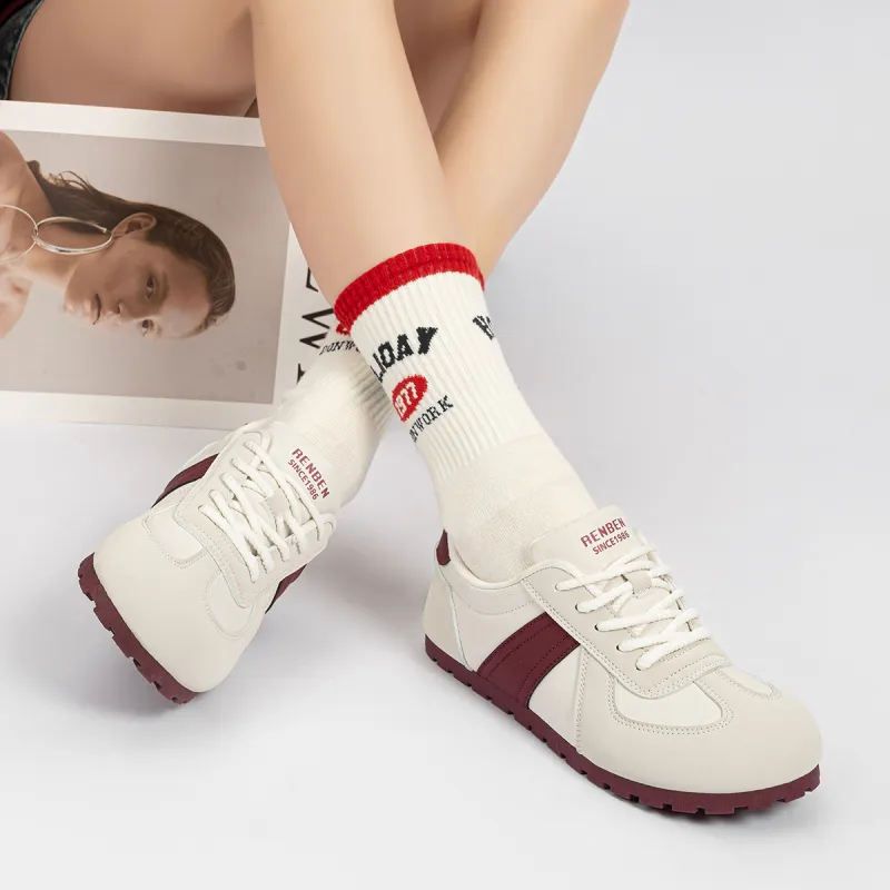 RENBEN Lightweight Support Height Increasing Low Top Skateboard Shoes Women's-4