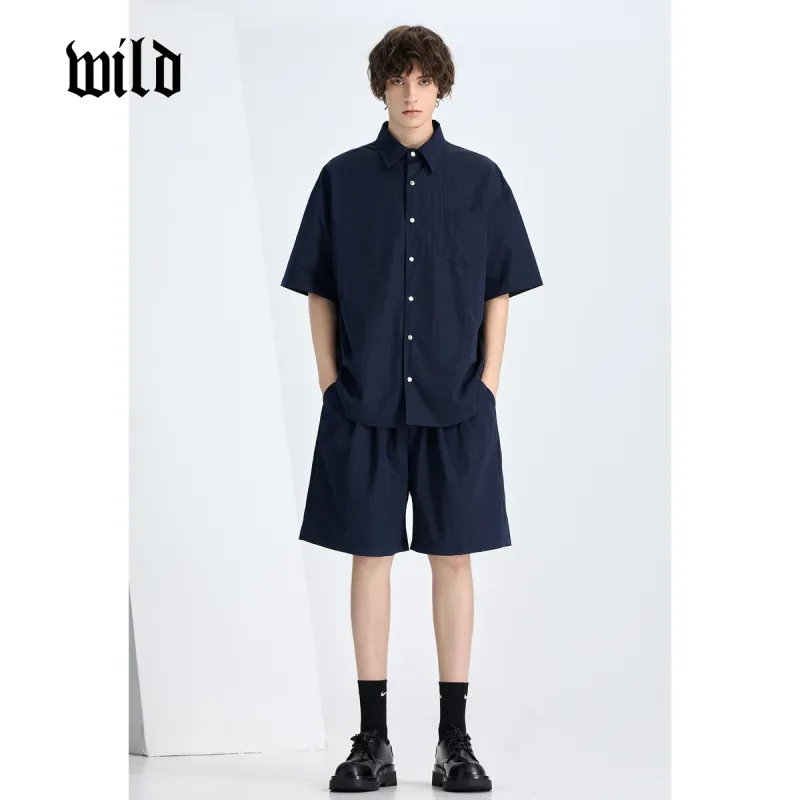 WILD LEADER Shirts Men Royal Blue[CW51585A52]-3