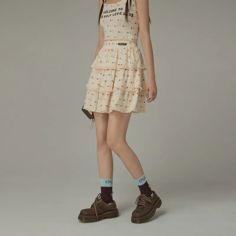 CHUU Casual Short Skirts Women's Beige Yellow-2