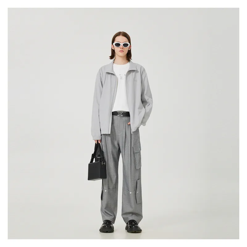 Cabbeen Spring And Autumn Jacket Fashion Versatile Men's Gray-2