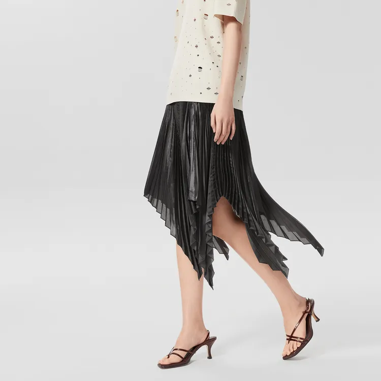 OVV X Qiu Hao Co branded Series Casual Long Skirts Women's Dark Gray 19-2