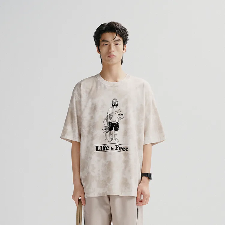 Zola X PEACEBIRD MEN T Shirts Men Khaki Batch 1 Loose Fit-2
