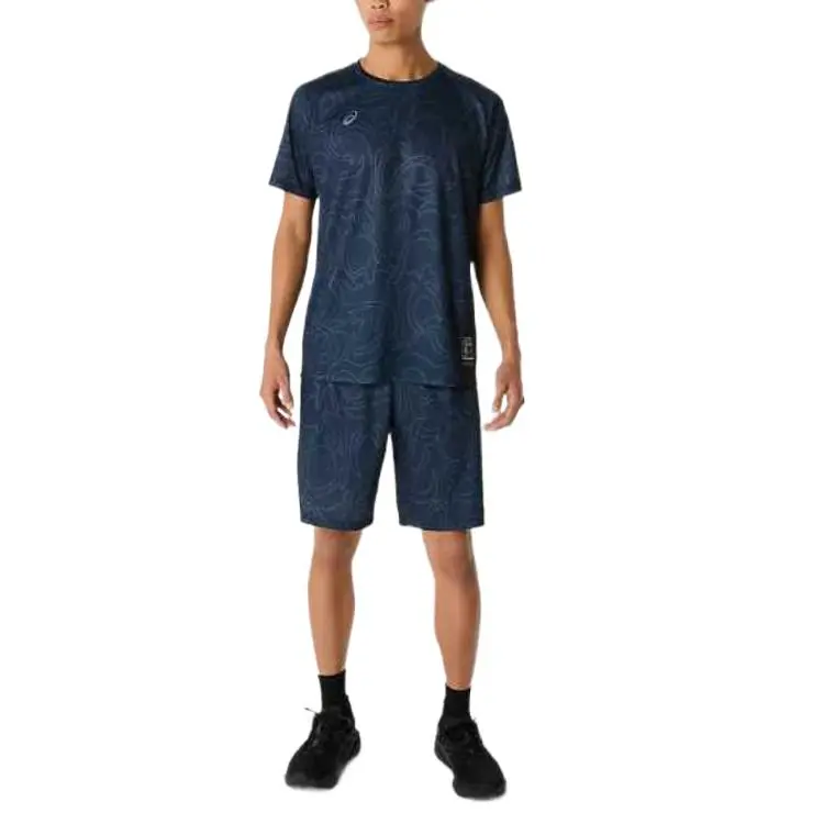 Asics T Shirts Men Blue Black-3