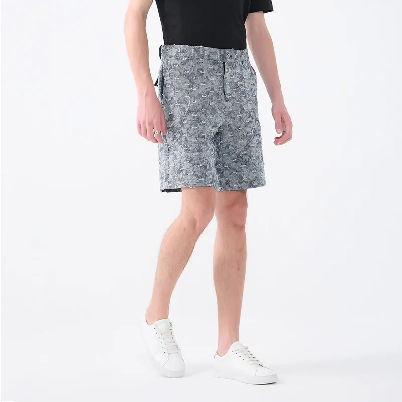 DAVID NAMAN Casual Shorts Men Denim Blue-6