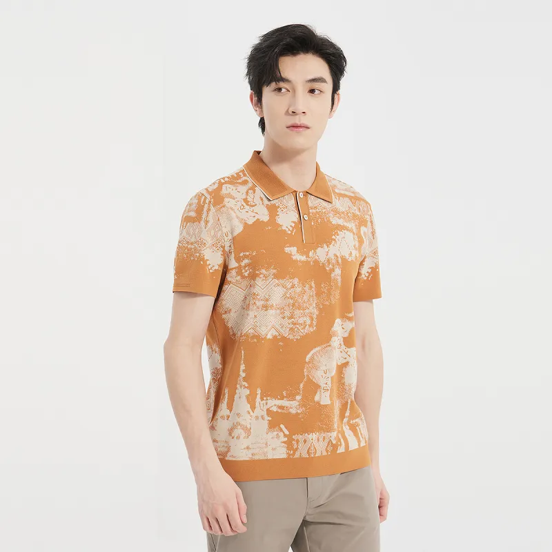 LESS IS MORE Polo Shirt Men's Orange Red-3