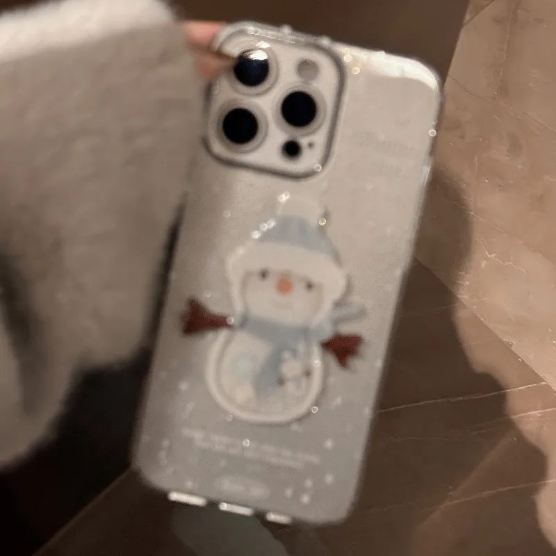 QIZHENG TPU Material Snowman Phone Case Compatible With Apple 16 Pro Max/15/14/13/12/11-5