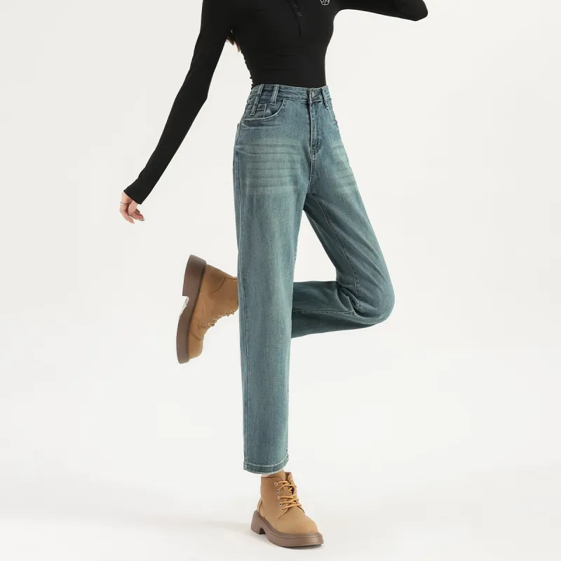 FAWENXIANGZI Jeans Women's Blue-3