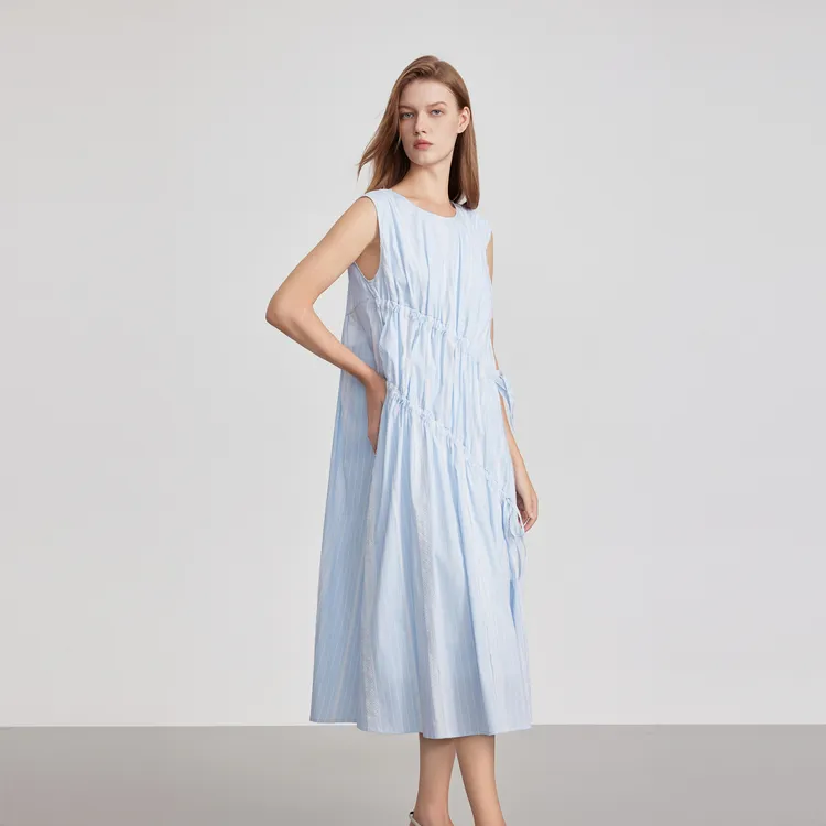 ELLE Sleeveless Dresses Women's Stripes-3