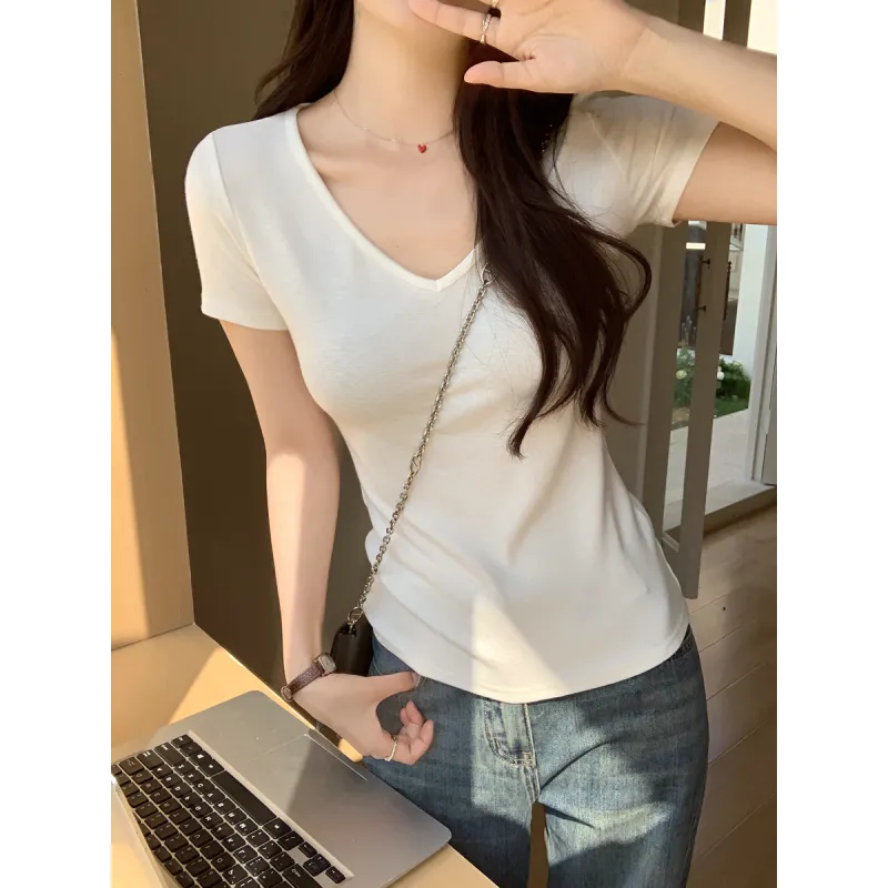 XIANSINIAO Set in Sleeve T Shirt Women's-1