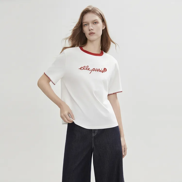ELLE T Shirts Women's White-4