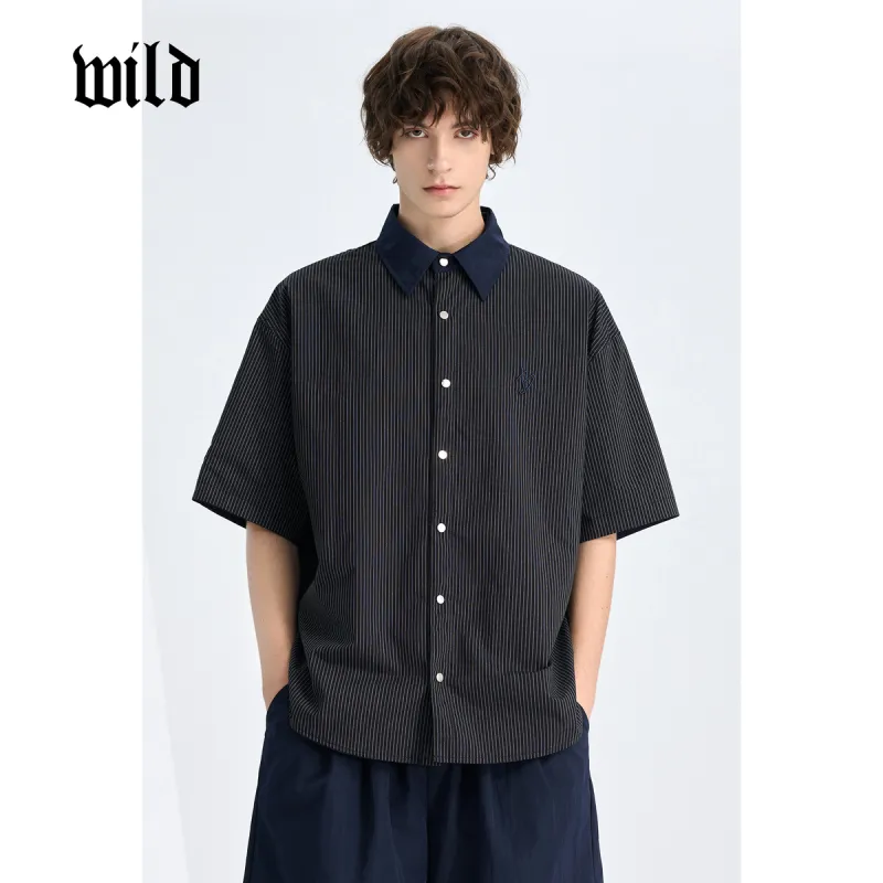 WILD LEADER Shirts Men Royal Blue[CW51585A52]-4
