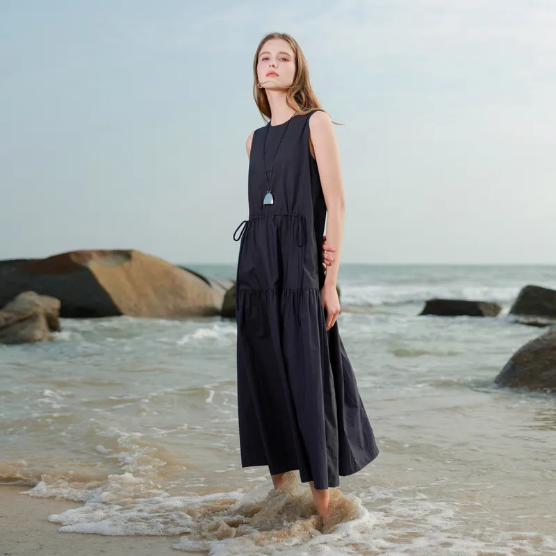 3COLOUR Sleeveless Dress Women's Navy Blue-6