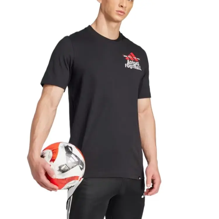 Adidas Football T Shirt Men's Black-3