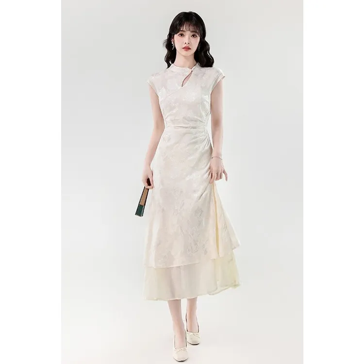 Flowers In Water Summer Short Sleeved Dress Women's-4