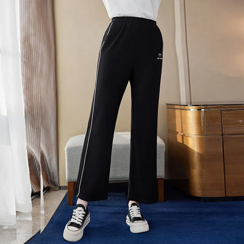 Luxury Casual Pants Women's Black Nutmeg Stripe-2