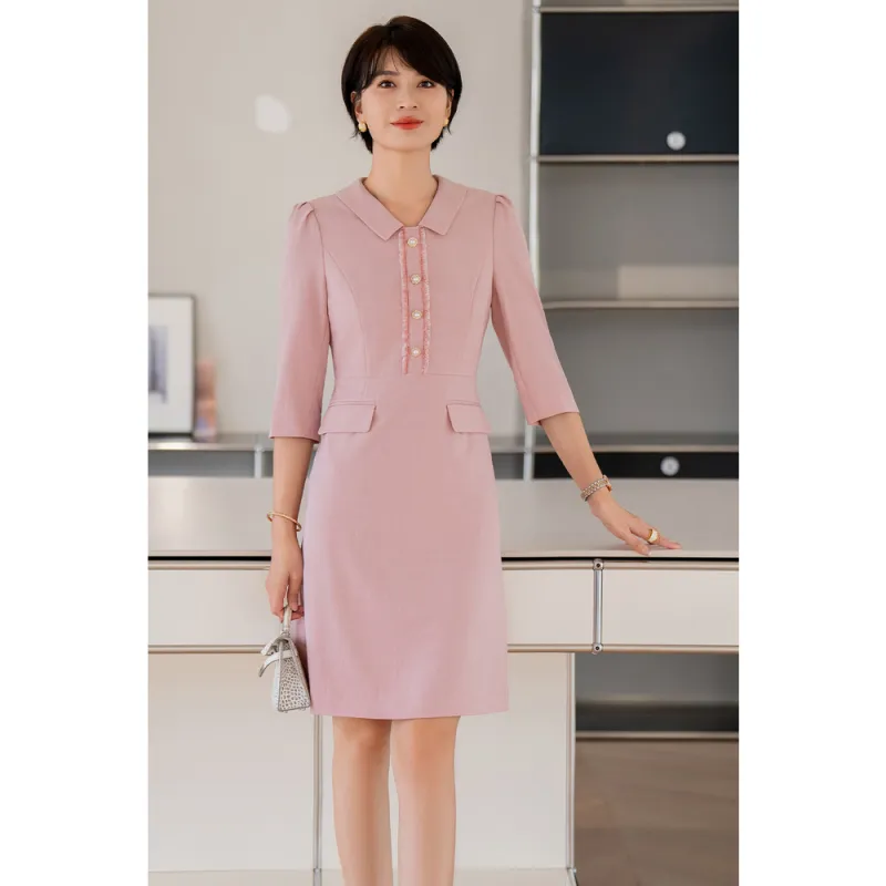 ONE SHALLOW Long Sleeved Dresses Women's Pink-5