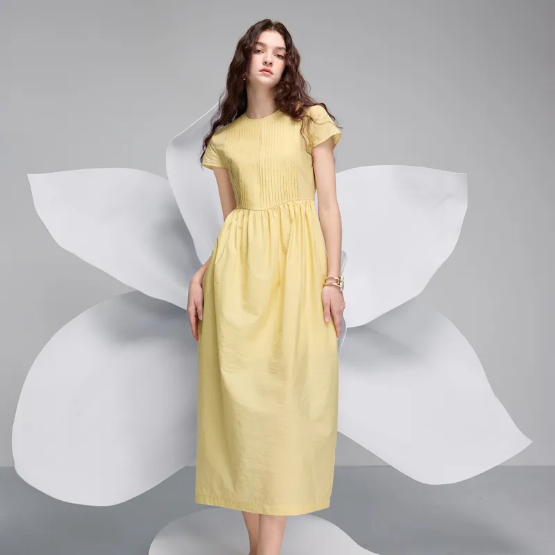 3COLOUR Short Sleeved Dress Women's Citrus Yellow-2