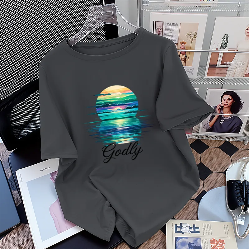 FAIRWHALE Drop Shoulder Sleeve T Shirt Women's-14