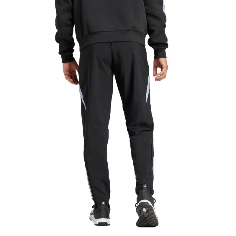 Adidas Knitted Sports Pants Men's All Black/blue Sparkles-1
