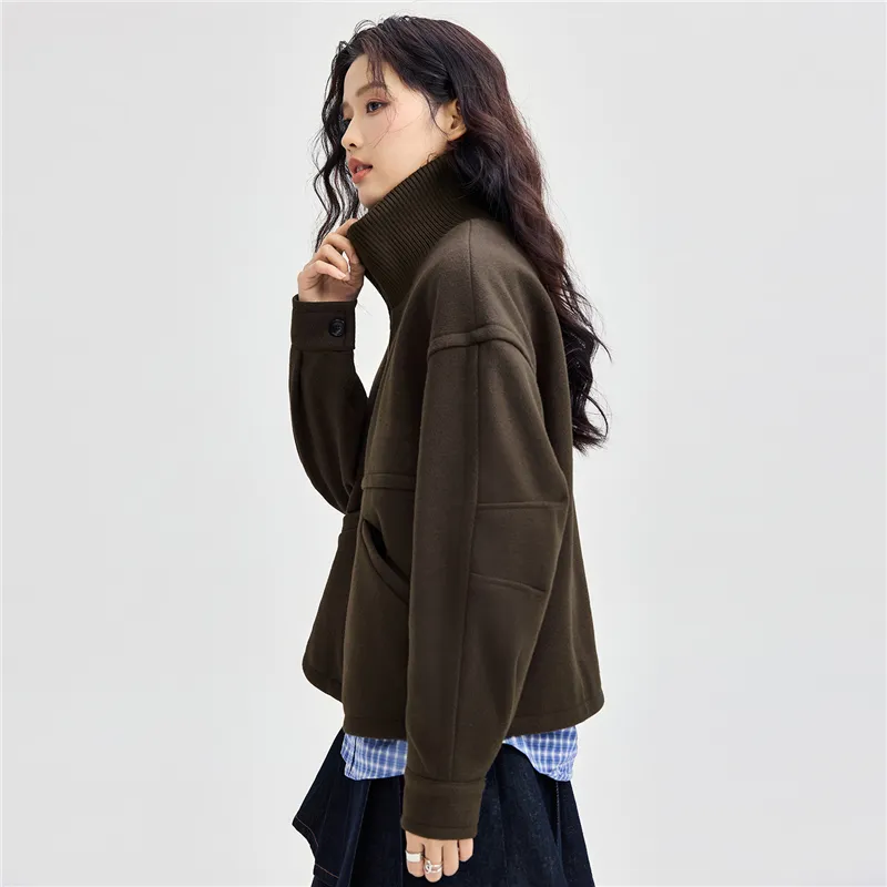 UNIQLO Coat Women's Chocolate Brown-4