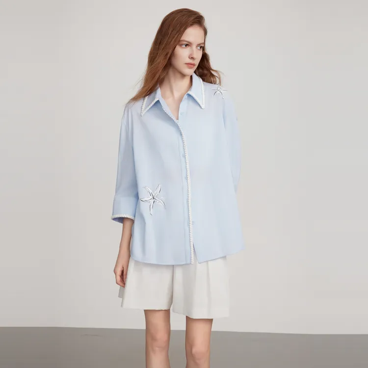 ELLE Shirts Women's Blue-2