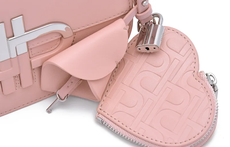 PEDRO Cow Leather Shoulder Bag Women's Pink-4