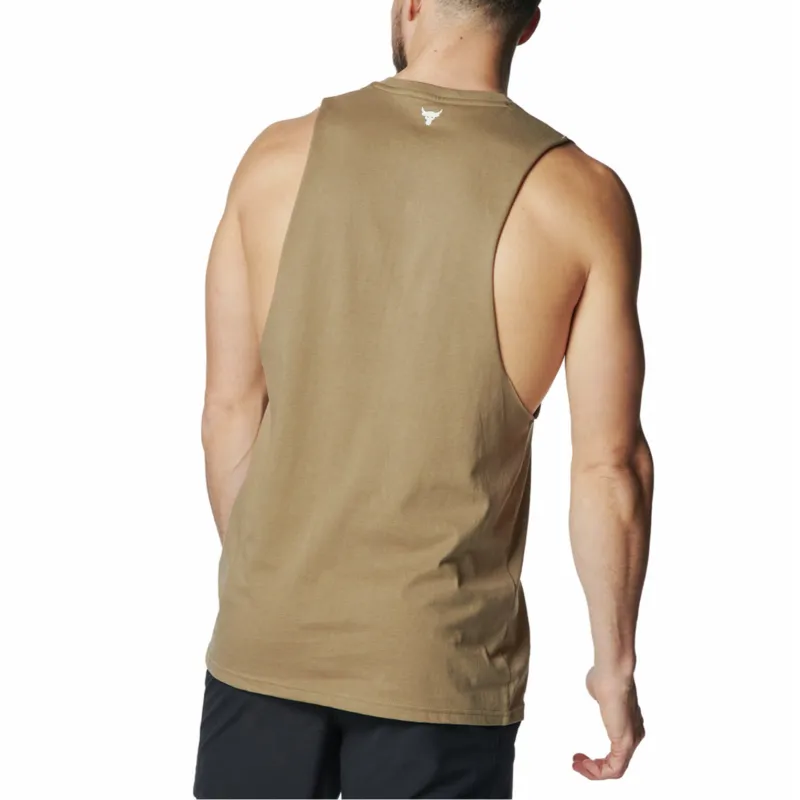 Under Armour Project Rock Tank Top Men's Light Brown-1