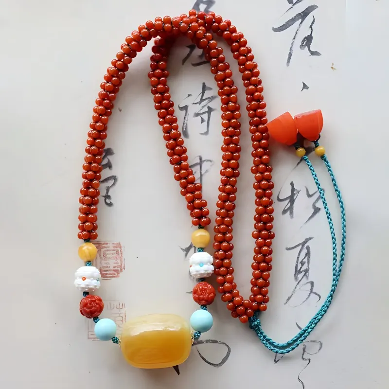 Xifeng Building Beeswax Necklaces Unisex-1