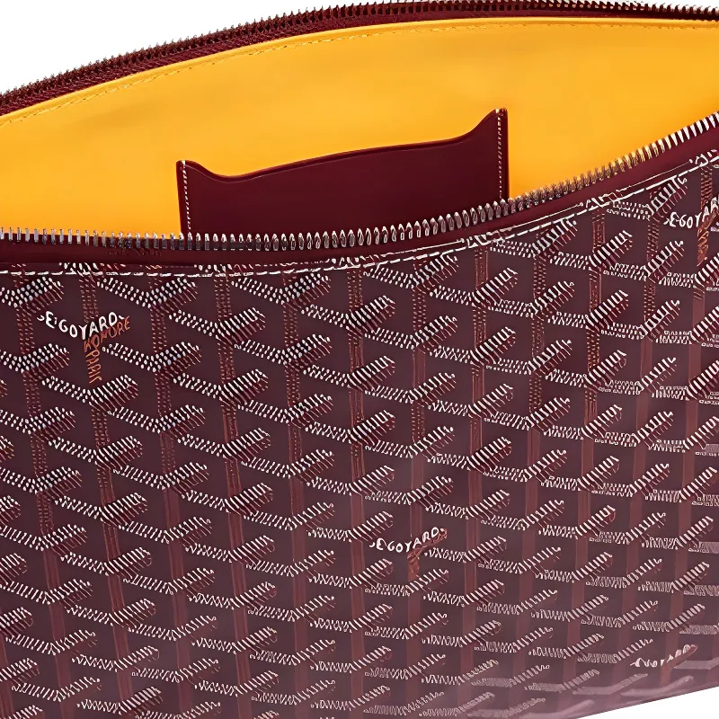 GOYARD SENAT Canvas With Leather Wallet, Toiletry Bag, Clutch Regular Unisex Burgundy-3
