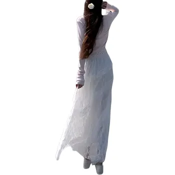 The Temptation Of The Muse Casual Long Skirt Women's White