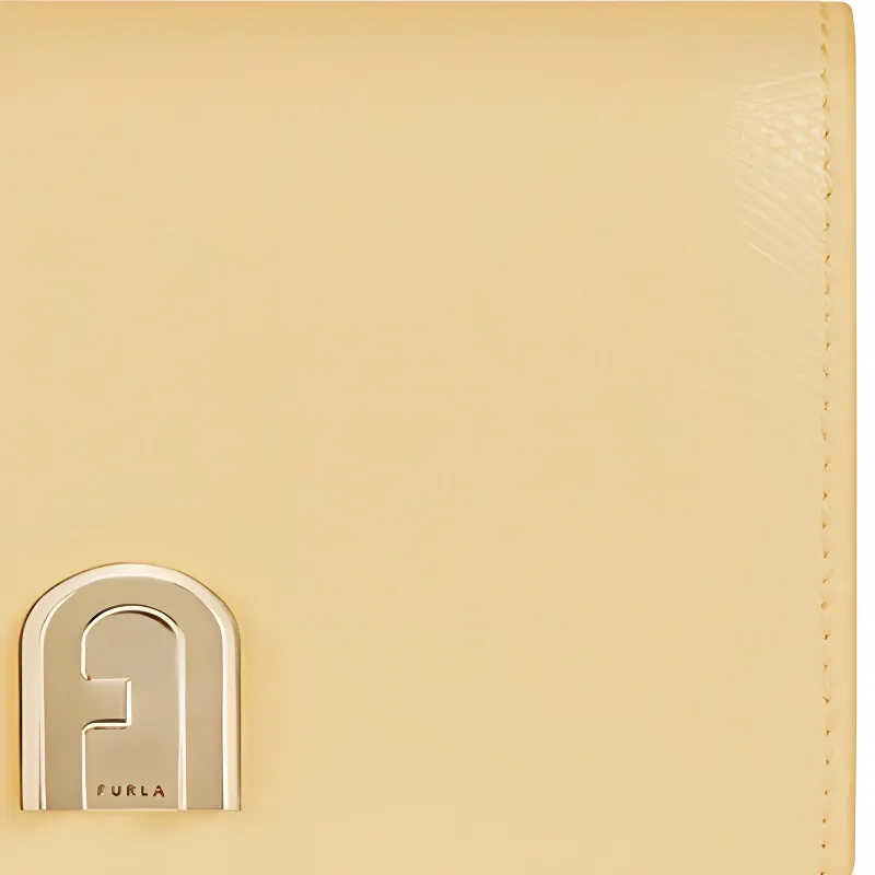 Furla Cow Leather Wallet Trumpets Women's Light Yellow-3