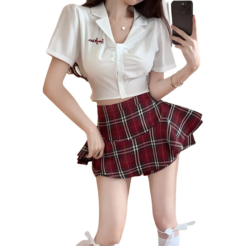 Mu Qingqing Two Piece Skirt Sets Women's-3