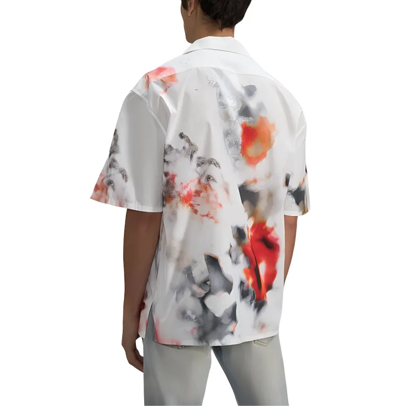 Alexander McQueen Obscured Flower Buttoned Bowling Shirt-2