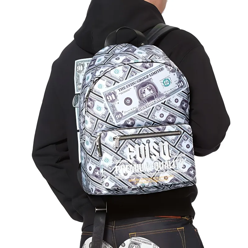 EVISU Fabric Backpack Regular Unisex White-5