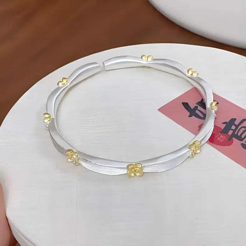 CUTE DAME Sterling Silver Bangles Women's-5