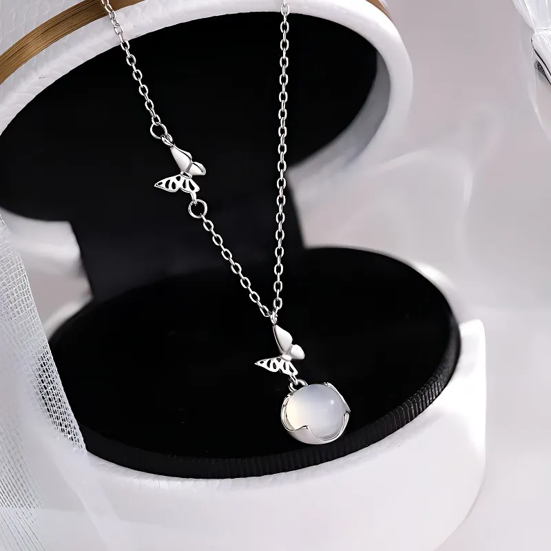 Bubble Scallops Chalcedony Jade Necklaces Women's-3