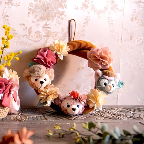 Disney 2023 Spring Collection, Duffy And Friends, Wreath Dolls Plush Pendant 19cm Height Tokyo Disney