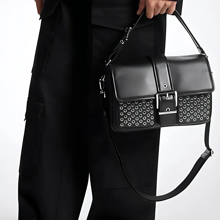 MICHAEL KORS Colby Leather Messenger Bag Handbag Medium Size Women's Black-3