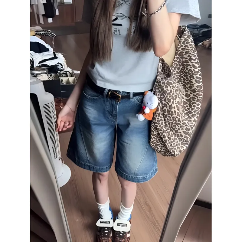 Honey Denim Shorts Women's Blue-3