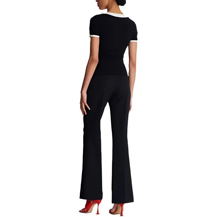 BALMAIN Button Embellished Two Toned T Shirt-3