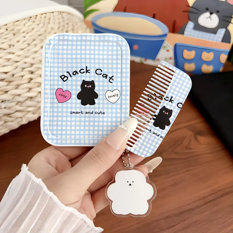 Love Of Wormwood Foldable And Portable With Comb Refillable Makeup Mirror-3