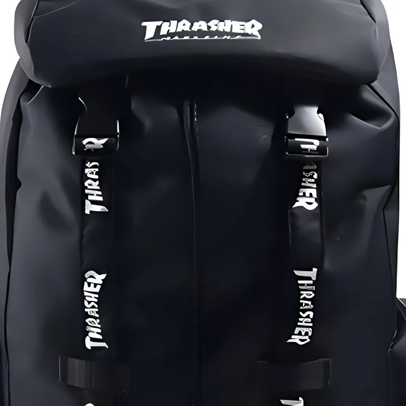Thrasher Polyester Backpack Unisex Black-3