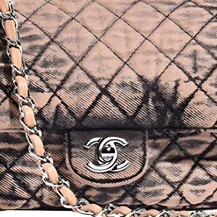 CHANEL Denim, Metal One Shoulder Handbag, Crossbody Bag Women's Pink Black-3