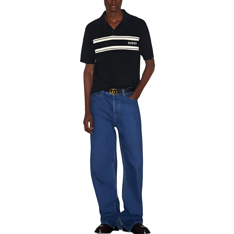 GUCCI Logo jacquard Polo Shirt-1