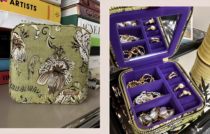 OOAK Lifestyle Series Jacquard Fabric Jewelry Boxes Women's-3