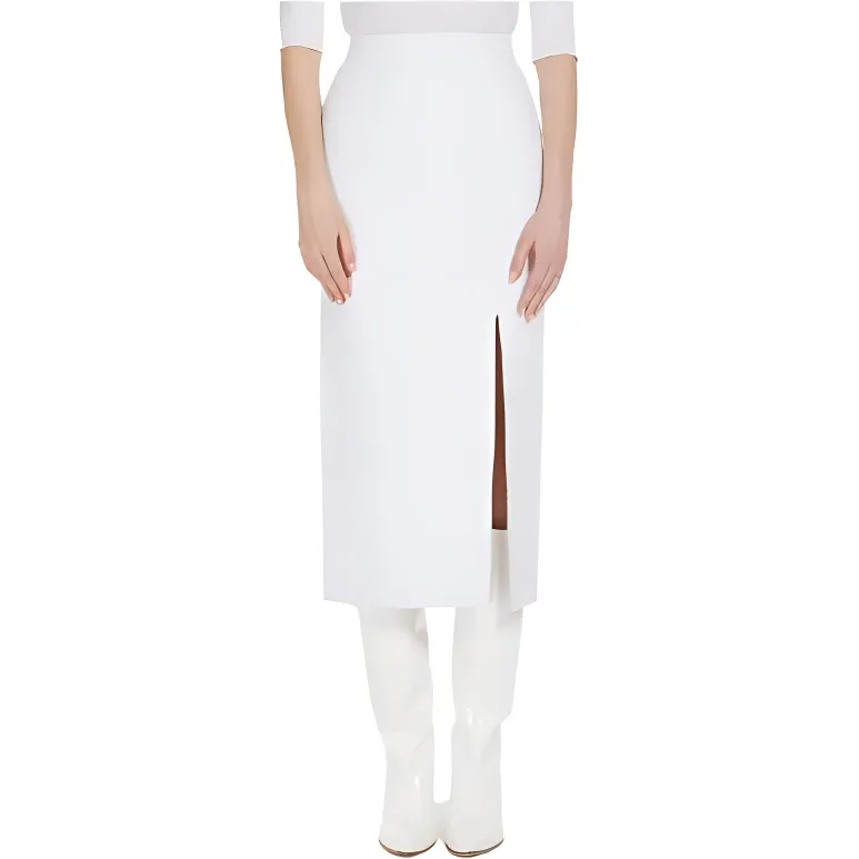 SportMax Denim Long Skirts Women's White-2