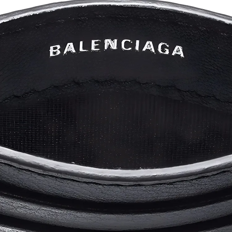 Balenciaga Cow Leather Card Holder Unisex Black-4